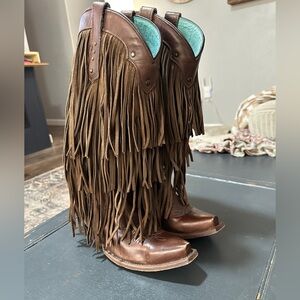 Corral Brown Fringe Cowboy Boots